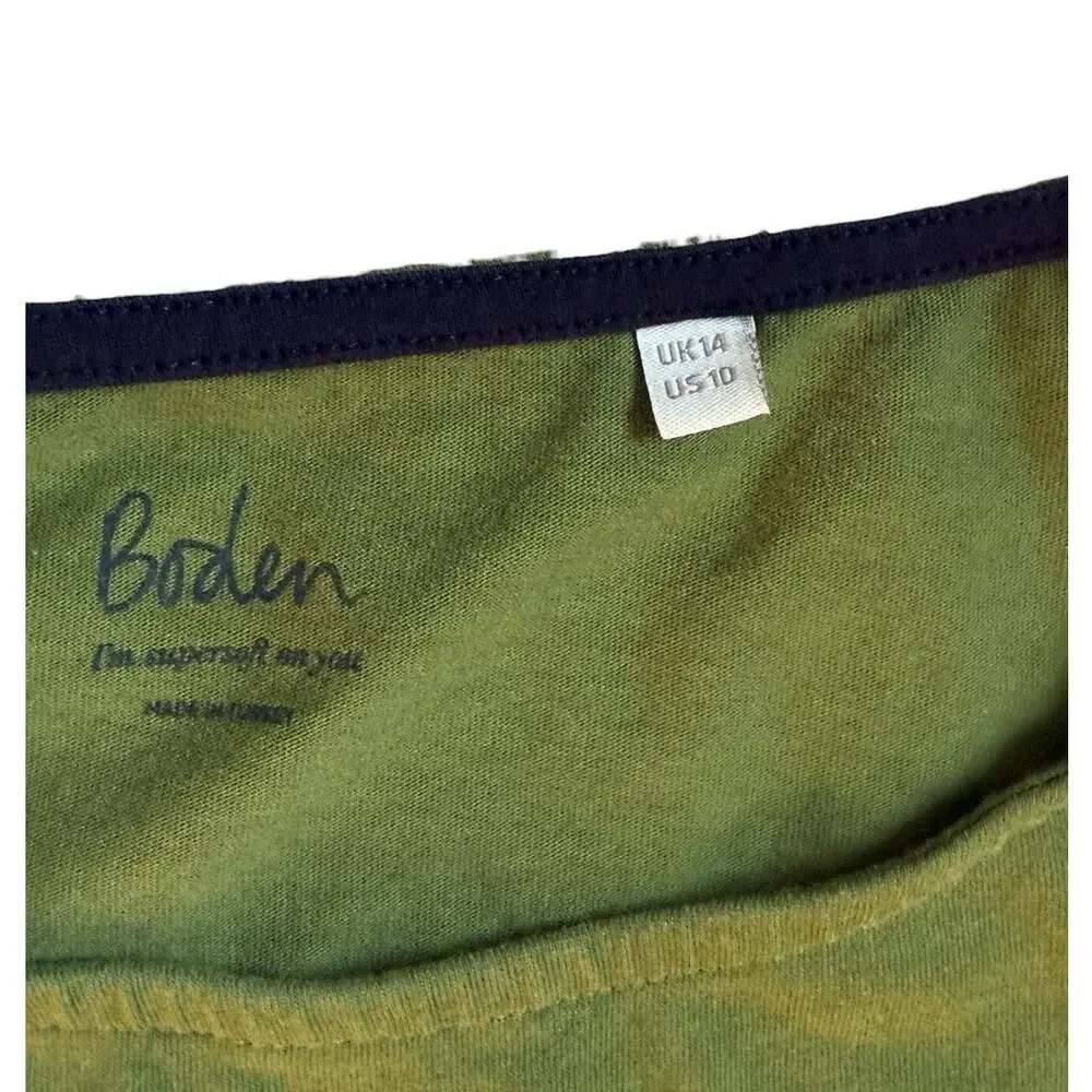 Boden green round neck long sleeve top - Size 10 - Picture 3 of 4